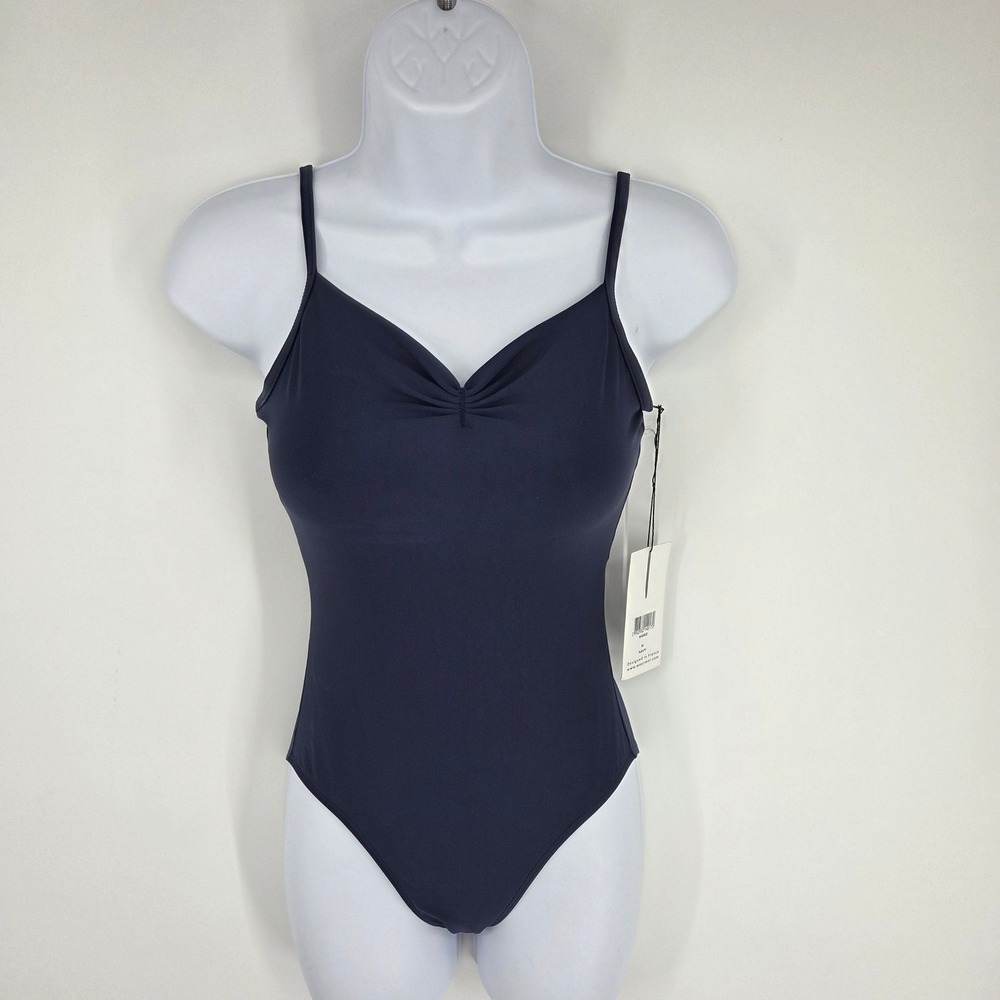 Wear Moi Marie Ballet Leotard Navy Blue Pinch Front Strappy Back Womens Size M